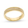 Thumbnail Image 1 of 0.30 CT. T.W. Certified Lab-Created Diamond Double Row Vintage-Style Band in 10K Gold (F/SI2)