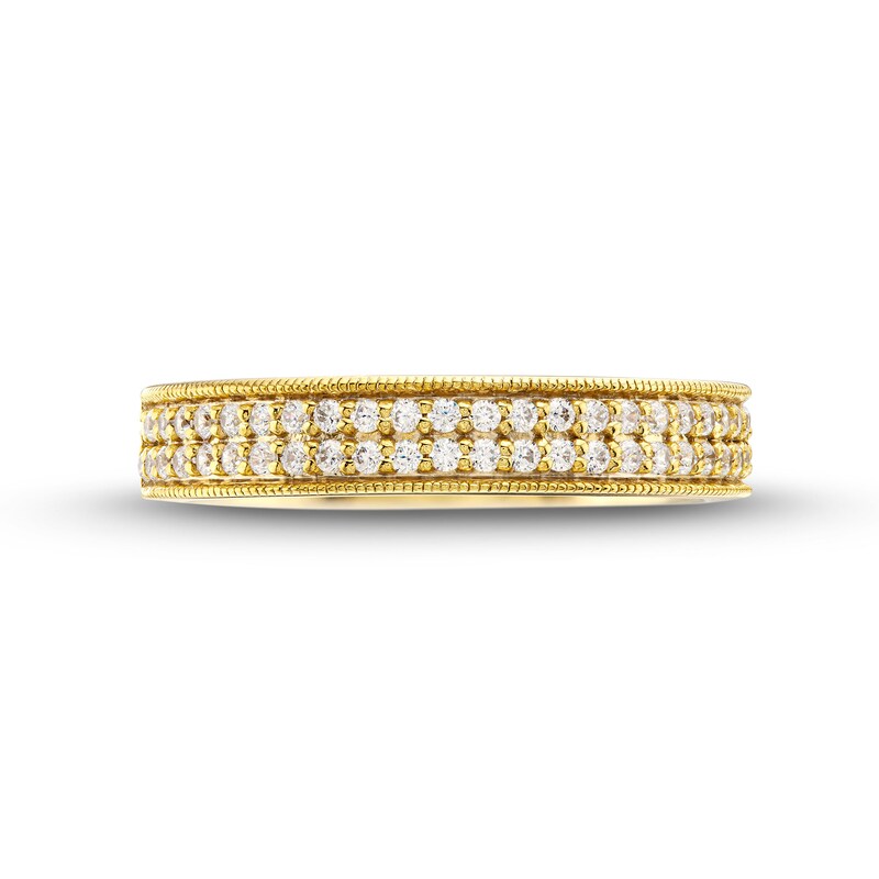 Main Image 4 of 0.30 CT. T.W. Certified Lab-Created Diamond Double Row Vintage-Style Band in 10K Gold (F/SI2)