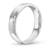 Thumbnail Image 3 of Ladies' 0.04 CT. Diamond Solitaire Satin Band in 10K White Gold