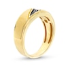 Thumbnail Image 3 of Men's 0.20 CT. T.W. Black Diamond Slanted Satin Band in 10K Gold