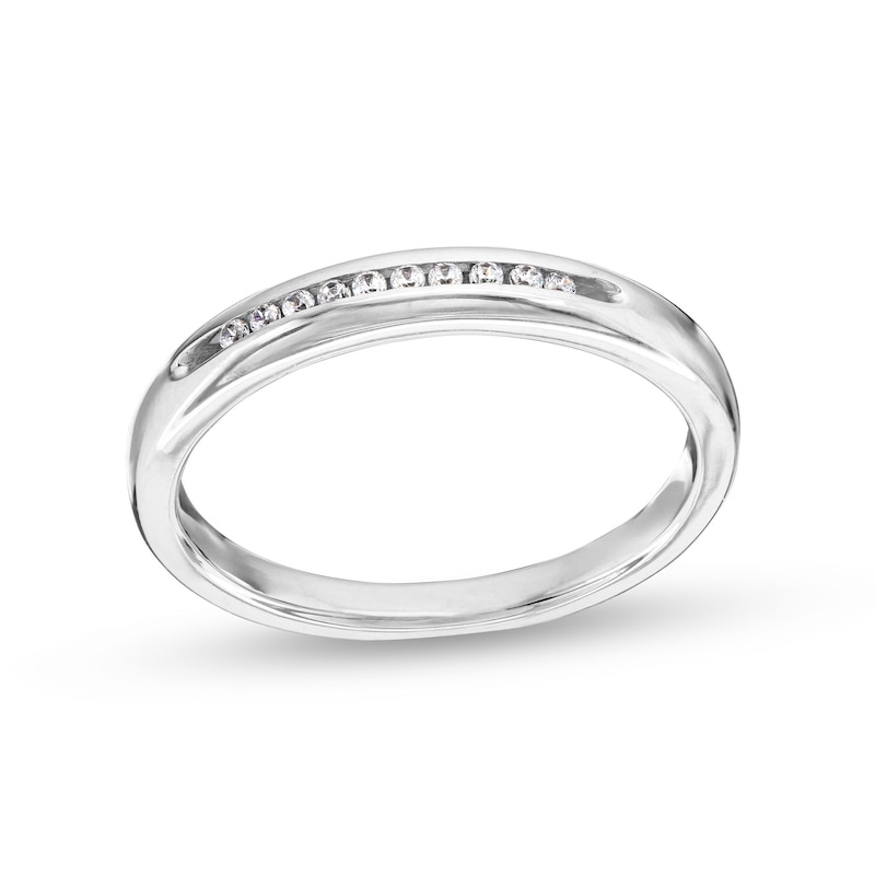 Men's 0.10 CT. T.W. Diamond Channel-Set Band in 14K White Gold|Peoples Jewellers