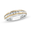 Thumbnail Image 1 of Men's 0.25 CT. T.W. Canadian Certified Diamond Five Stone Band in 14K Two-Tone Gold (I/I1)