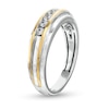 Thumbnail Image 2 of Men's 0.25 CT. T.W. Canadian Certified Diamond Five Stone Band in 14K Two-Tone Gold (I/I1)