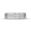 Thumbnail Image 4 of Men's 0.25 CT. T.W. Square-Cut Diamond Milgrain Edge Band in 10K White Gold