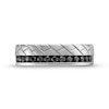 Thumbnail Image 2 of Men's 0.45 CT. T.W. Black Diamond Tread Pattern Band in 10K White Gold