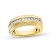 Thumbnail Image 1 of 0.50 CT. T.W. Diamond Milgrain Edge Tread Pattern Band in 10K Gold
