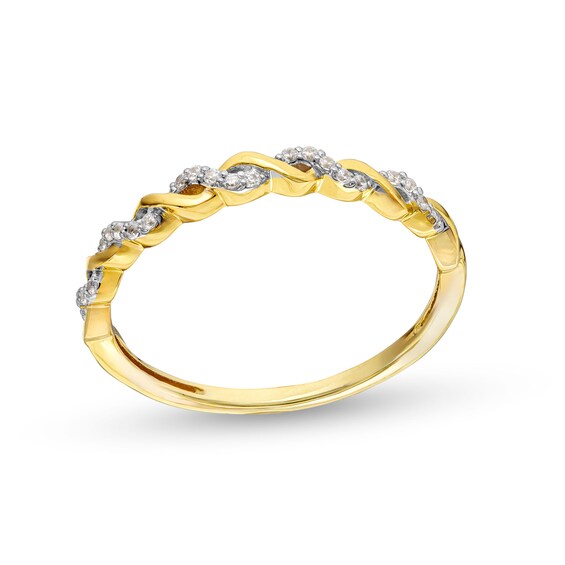 0.08 CT. T.W. Diamond Cascading Braid Band in 10K Gold