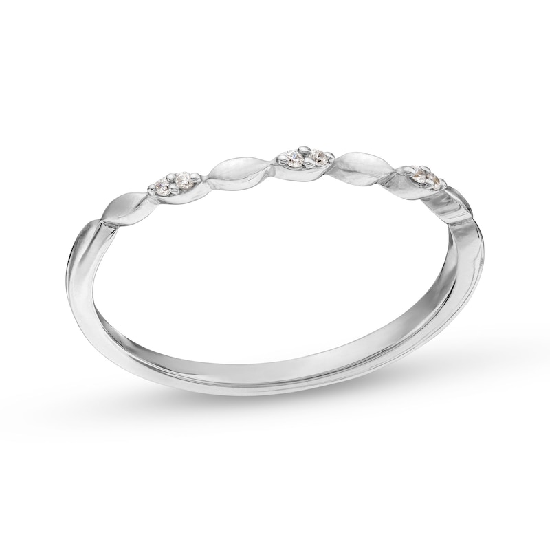 Diamond Accent Marquise Band in 10K White Gold|Peoples Jewellers