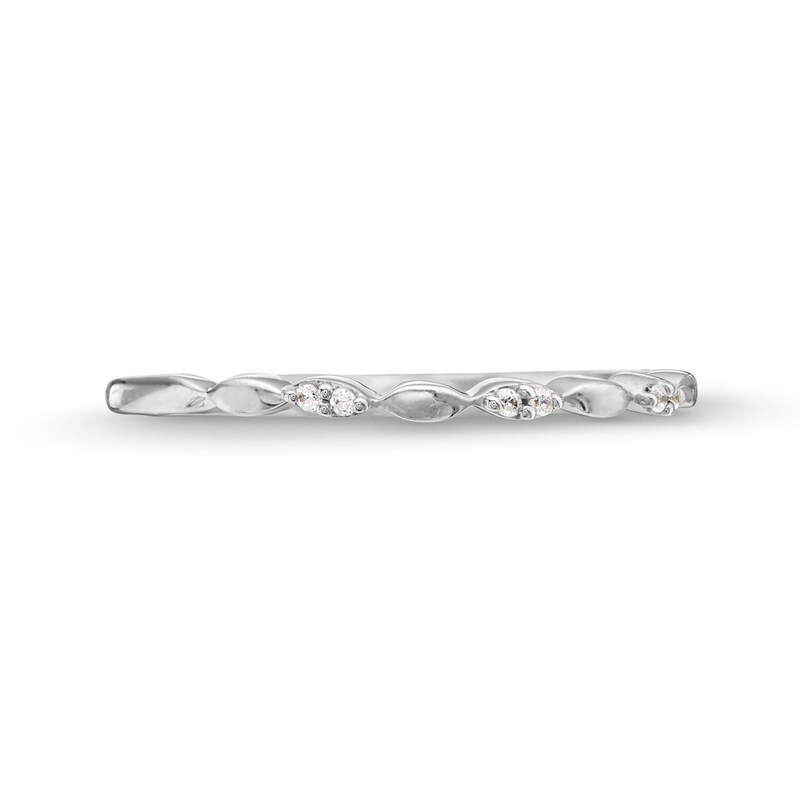 Diamond Accent Marquise Band in 10K White Gold|Peoples Jewellers