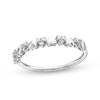 Thumbnail Image 1 of 0.10 CT. T.W. Multi-Diamond Alternating Hearts Band in 10K White Gold