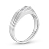 Thumbnail Image 3 of 0.20 CT. T.W. Canadian Certified Diamond Five Stone Slant Groove Shank Band in 14K White Gold (I/I1)