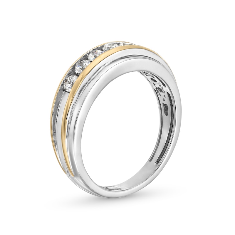 Men's 0.50 CT. T.W. Canadian Certified Diamond Five Stone Band in 14K Two-Tone Gold (I/I1)|Peoples Jewellers