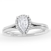 Thumbnail Image 0 of 0.75 CT. T.W. Pear-Cut Diamond Frame Engagement Ring in 14K White Gold (I/I1)