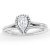 Thumbnail Image 0 of 0.75 CT. T.W. Pear-Cut Diamond Frame Engagement Ring in 14K White Gold (I/I1)