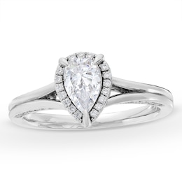 0.75 CT. T.W. Pear-Cut Diamond Frame Engagement Ring in 14K White Gold (I/I1)