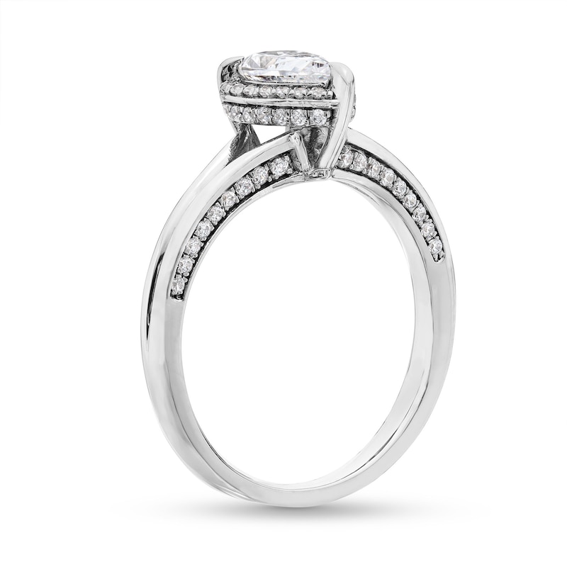 Main Image 3 of 0.75 CT. T.W. Pear-Cut Diamond Frame Engagement Ring in 14K White Gold (I/I1)