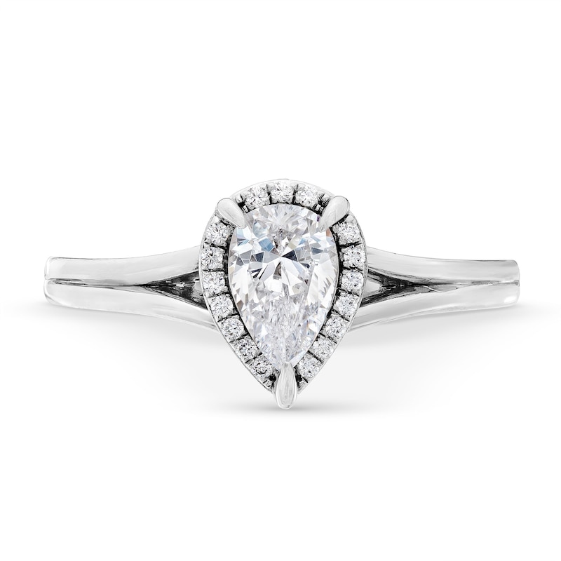 0.75 CT. T.W. Pear-Cut Diamond Frame Engagement Ring in 14K White Gold (I/I1)