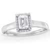 Thumbnail Image 1 of 1.00 CT. T.W. Emerald-Cut Diamond Frame Engagement Ring in 14K White Gold (I/I1)