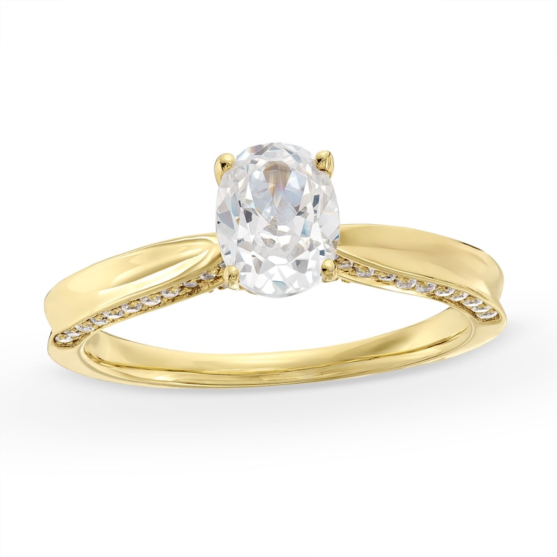 1.00 CT. T.W. Oval-Cut Diamond Frame Engagement Ring in 14K  Gold (I/I1)