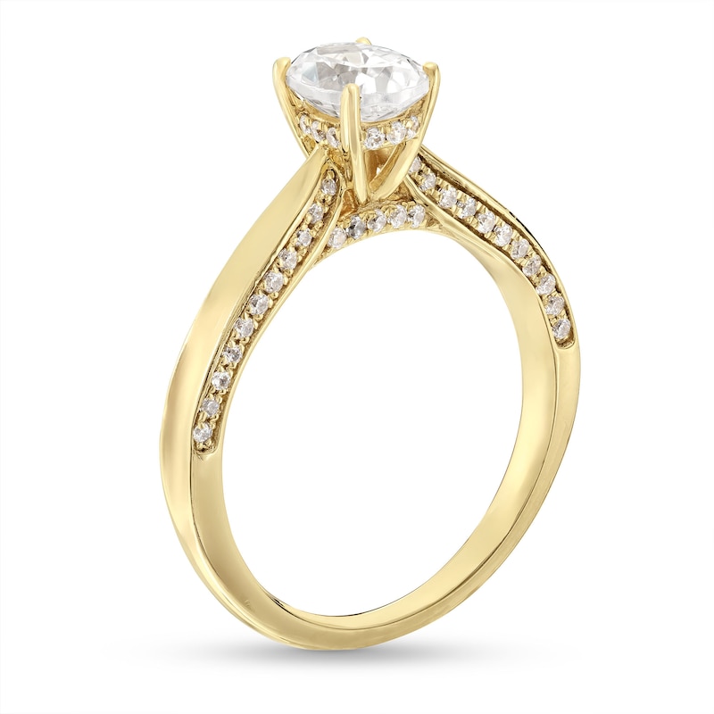 1.00 CT. T.W. Oval-Cut Diamond Frame Engagement Ring in 14K  Gold (I/I1)