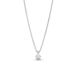 0.10 CT. Diamond Solitaire Pendant in 14K White Gold (J/I2)