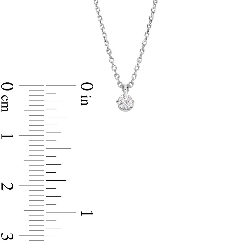 Main Image 4 of 0.10 CT. Diamond Solitaire Pendant in 14K White Gold (J/I2)