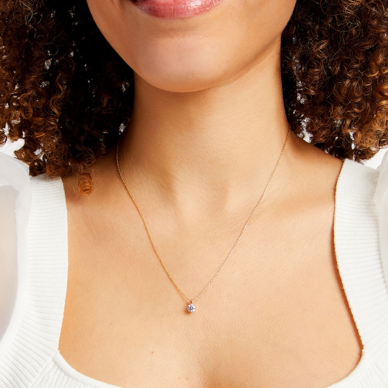Main Image 2 of 0.50 CT. Certified Diamond Solitaire Pendant in 14K Gold (J/I2)
