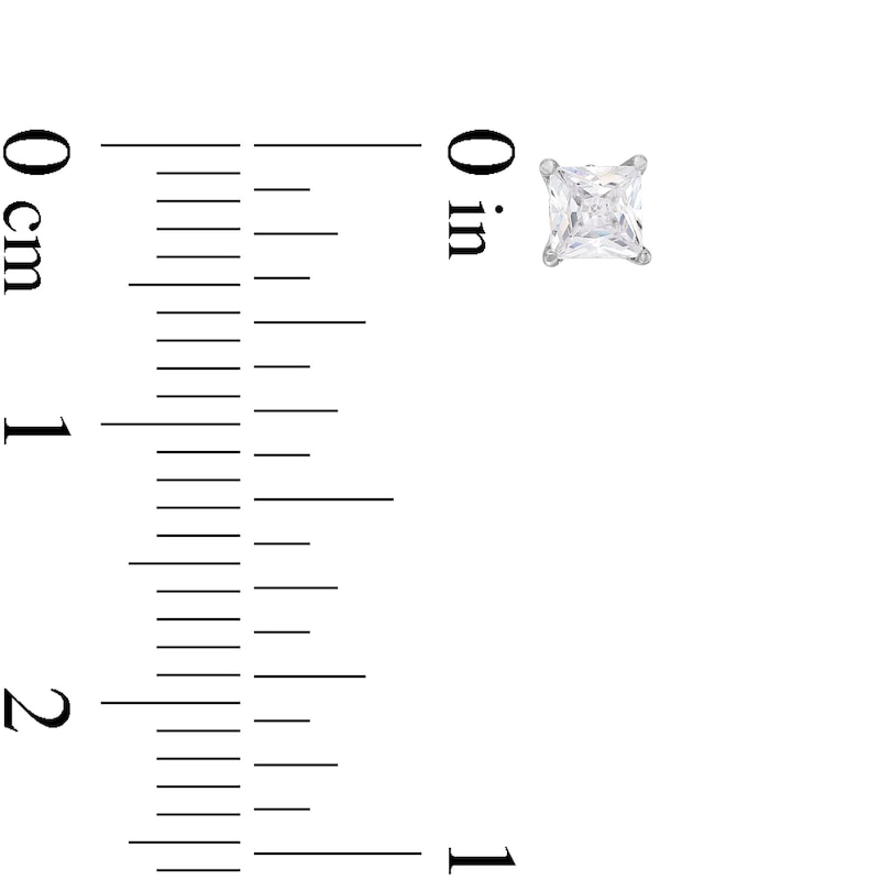 Trouvaille Collection CT. T.W. DeBeers®-Graded Princess-Cut Diamond Solitaire Stud Earrings in 14K Gold (F/I1