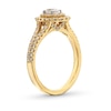 Thumbnail Image 2 of 1.00 CT. T.W. Certified Oval Diamond Double Frame Split Shank Engagement Ring in 14K Gold (F/SI2)