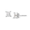 Thumbnail Image 1 of Trouvaille Collection 1.00 CT. T.W. DeBeers®-Graded Princess-Cut Diamond Solitaire Stud Earrings in 14K Gold (F/I1)