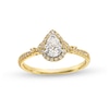 Thumbnail Image 0 of 0.29 CT. T.W. Pear-Shaped Diamond Frame V-Sides Engagement Ring in 14K Gold