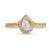 Thumbnail Image 3 of 0.29 CT. T.W. Pear-Shaped Diamond Frame V-Sides Engagement Ring in 14K Gold