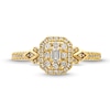 Thumbnail Image 3 of 0.37 CT. T.W. Emerald-Cut Diamond Double Frame Kite-Sides Engagement Ring in 14K Gold