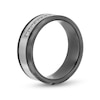 Thumbnail Image 3 of Men's 8.0mm Stainless Steel and Black Ion Plate Band with 0.15 CT. T.W. of Diamonds - Size 10