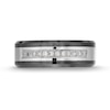 Thumbnail Image 4 of Men's 8.0mm Stainless Steel and Black Ion Plate Band with 0.15 CT. T.W. of Diamonds - Size 10