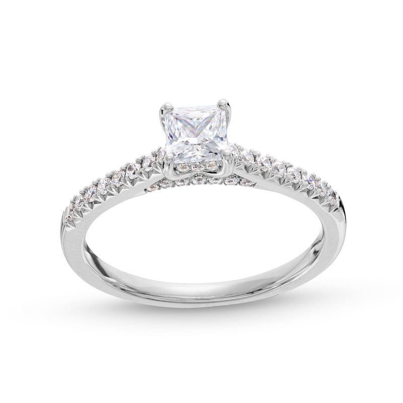 Main Image 1 of 0.69 CT. T.W. Princess-Cut Diamond Engagement Ring in 14K White Gold
