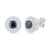 Thumbnail Image 1 of 1.00 CT. T.W. Black and White Diamond Double Frame Stud Earrings in 10K White Gold