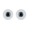 Thumbnail Image 3 of 1.00 CT. T.W. Black and White Diamond Double Frame Stud Earrings in 10K White Gold