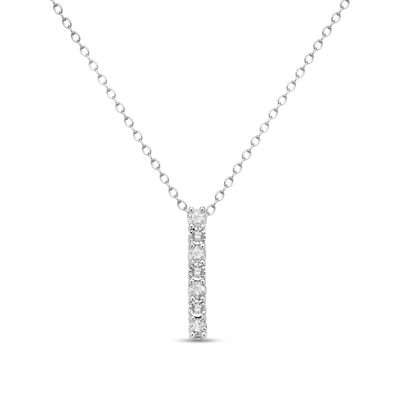 0.31 CT. T.W. Diamond Vertical Bar Pendant in Sterling Silver - 16"