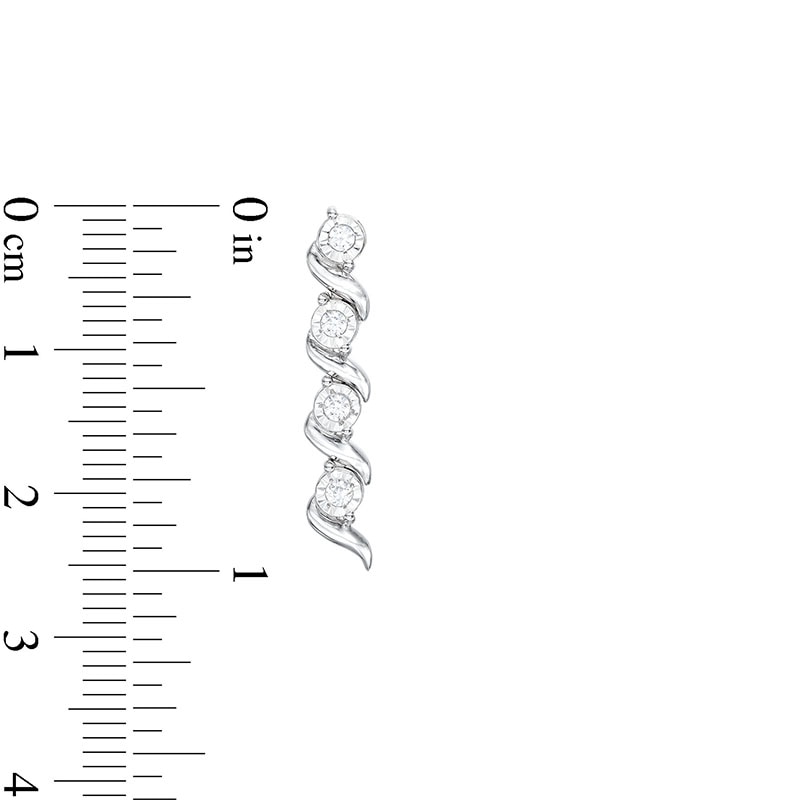 1.63 CT. T.W. Diamond Cascading Tennis-Style Necklace, Bracelet and Drop Earrings Set in Sterling Silver
