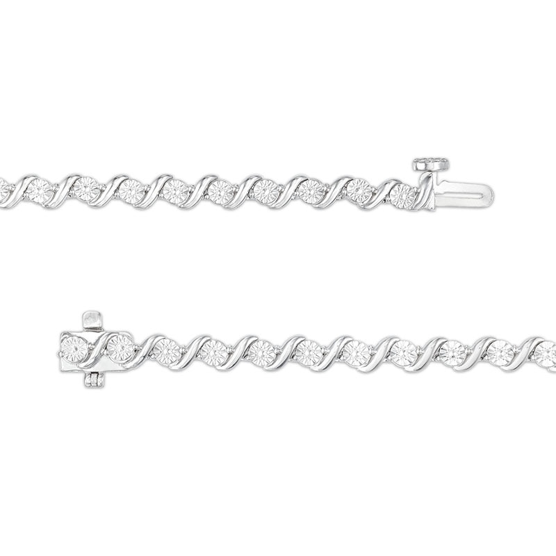 1.63 CT. T.W. Diamond Cascading Tennis-Style Necklace, Bracelet and Drop Earrings Set in Sterling Silver