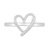 Diamond Accent Ribbon Heart Ring in Sterling Silver
