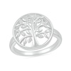 Thumbnail Image 1 of Diamond Accent Tree of Life Circle Ring in Sterling Silver
