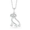 Thumbnail Image 1 of Diamond Accent Dog Outline Pendant in Sterling Silver