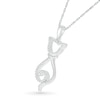 Thumbnail Image 2 of Diamond Accent Cat Outline Pendant in Sterling Silver