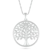 Diamond Accent Tree of Life Circle Pendant in Sterling Silver