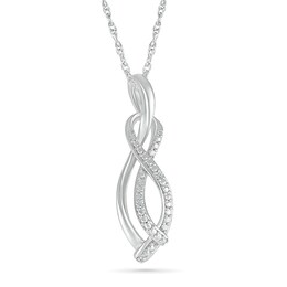 Diamond Accent Infinity Swirl Pendant in Sterling Silver