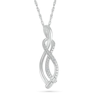 Diamond Accent Infinity Swirl Pendant in Sterling Silver