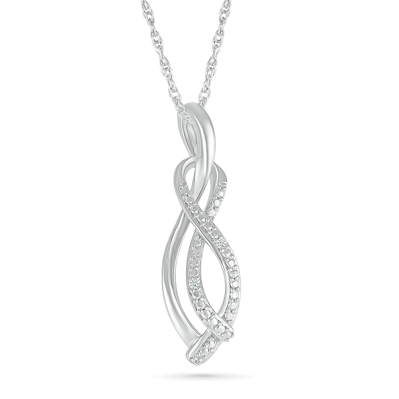 Main Image 1 of Diamond Accent Infinity Swirl Pendant in Sterling Silver