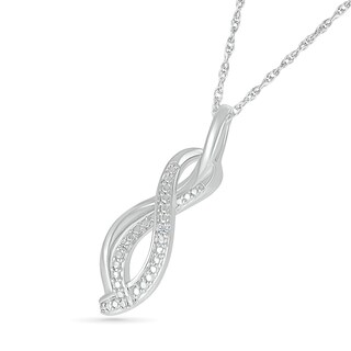 Diamond Accent Infinity Swirl Pendant in Sterling Silver